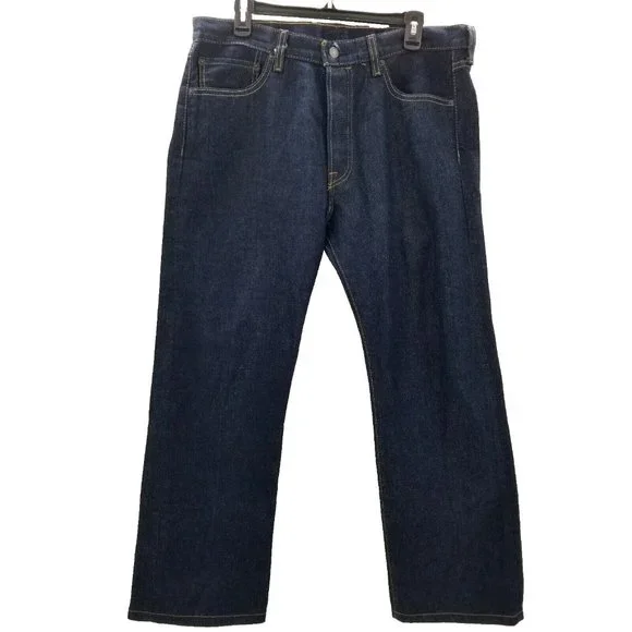 Levis 501 Mens Jeans Blue Straight Button 34X27 FINAL PRICE!!! - Picture 2 of 10